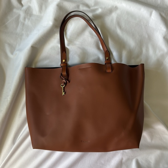 Fossil RACHEL - Handbag Shoulder- Elegant Brown Leather Tote Bag - Picture 3 of 10
